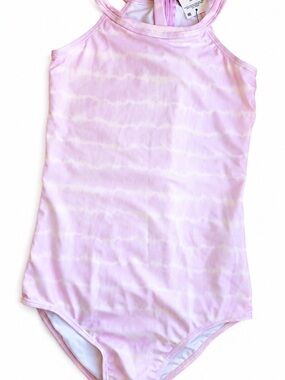 Cotton On Purple Tie-Dye Girls' One-Piece Swimsuit Racerback Zip Size 11-12 NEW